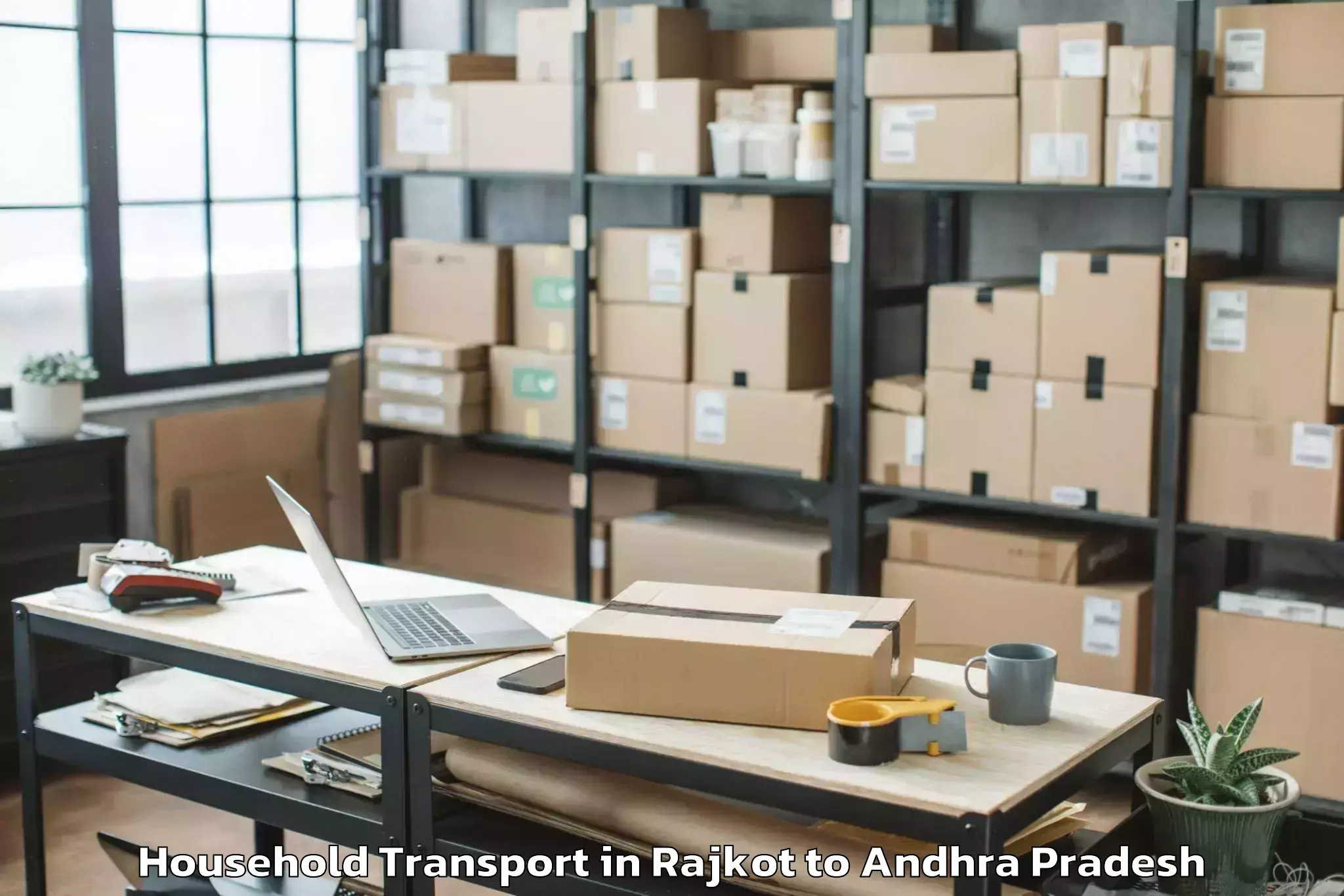 Book Rajkot to Gudlavalleru Household Transport Online